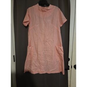 Miss‎ Smith American Look Pink Gingham Dress, Women's Medium, Pockets, Fringe